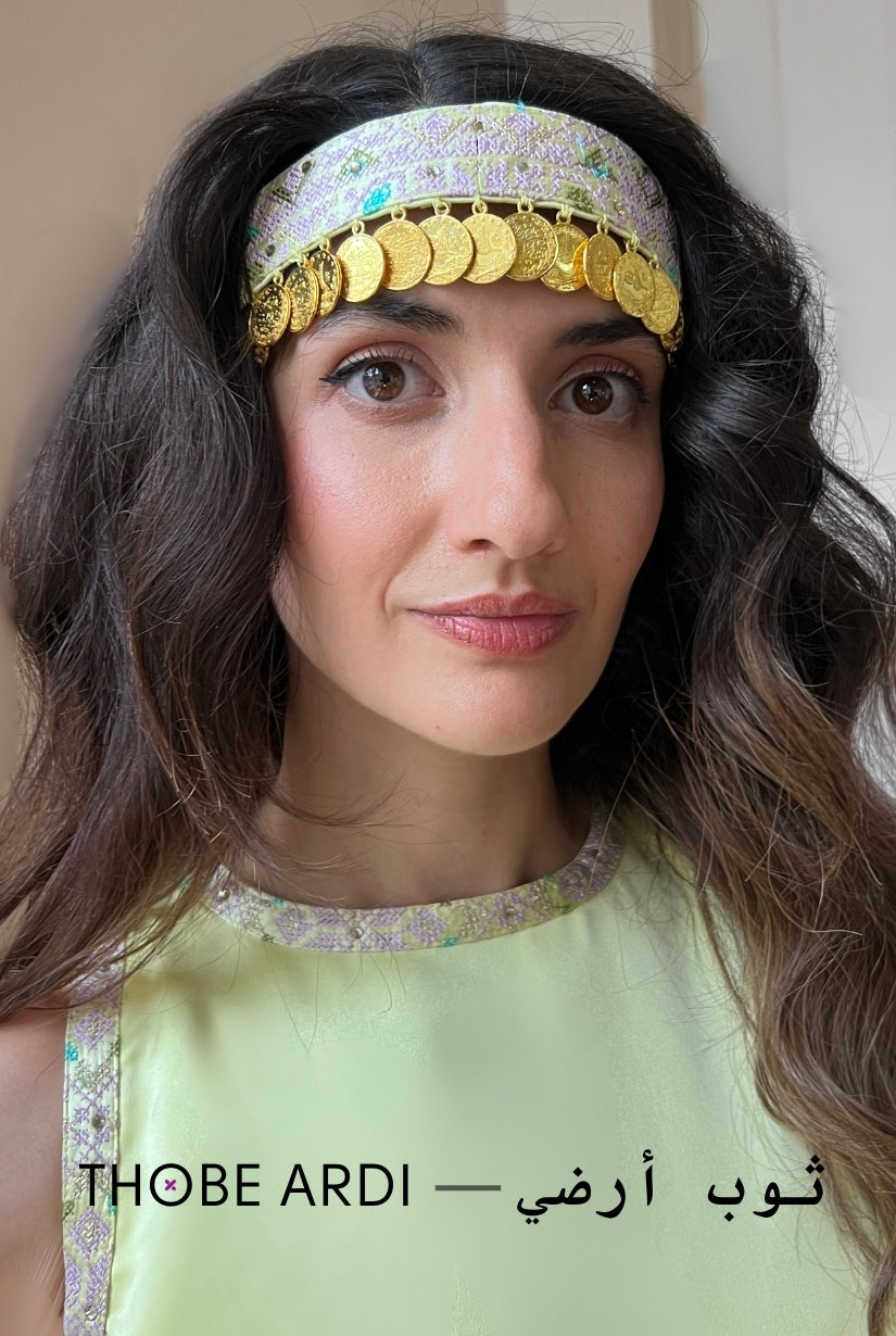 Lemon Tatreez Evening Gown