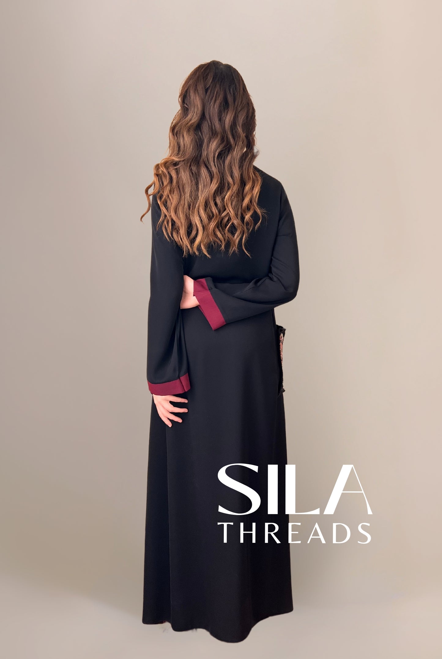 Maroon Pocket Abaya