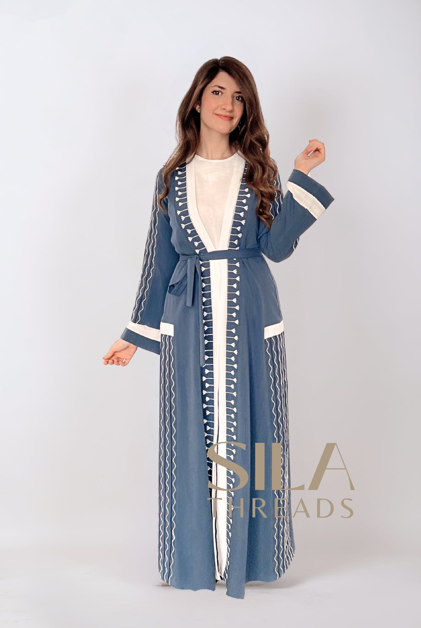 Blue Waves Abaya