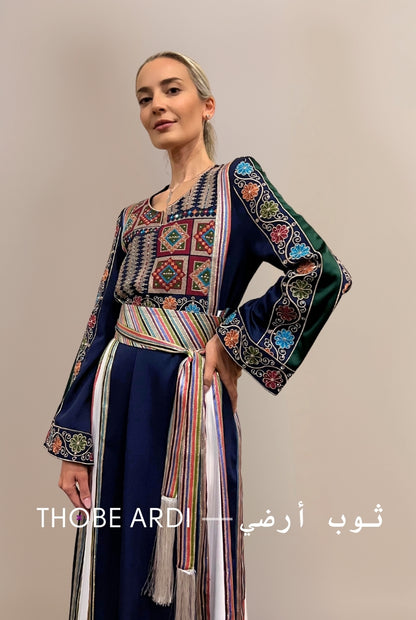 Asymmetric Navy Palestinian Thobe