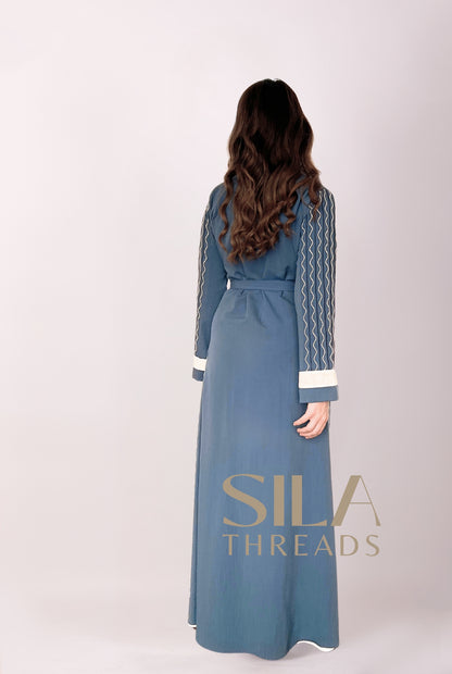 Blue Waves Abaya