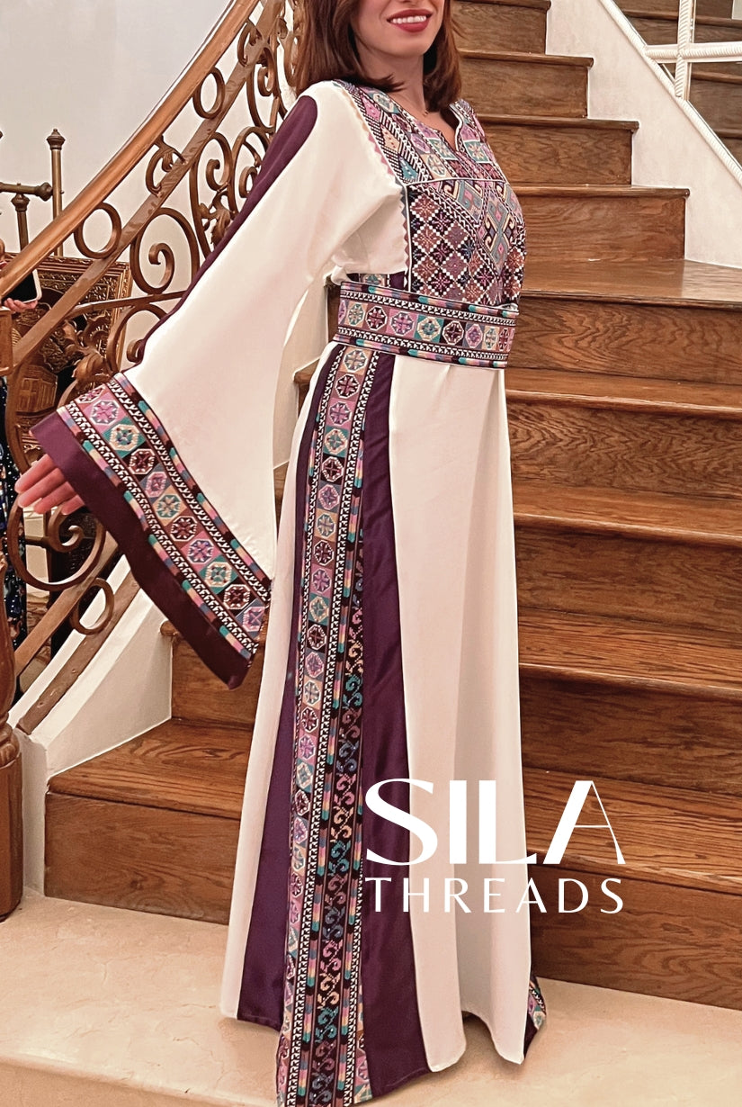 Colorfull Thobe Simple Purple Wide Sleeve Thobe – Thobe Ardi