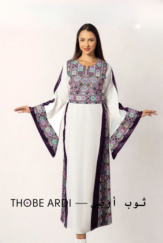 Simple Purple Wide Sleeve Thobe