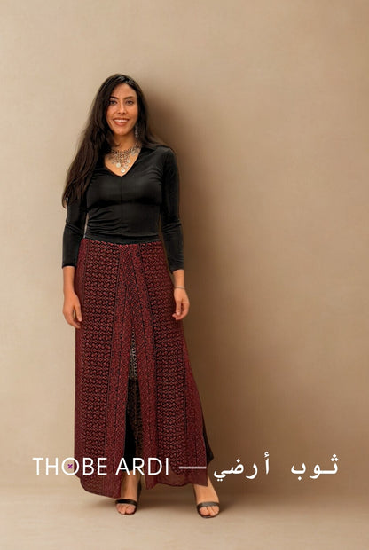 Tatreez Maroon Pant Skirt