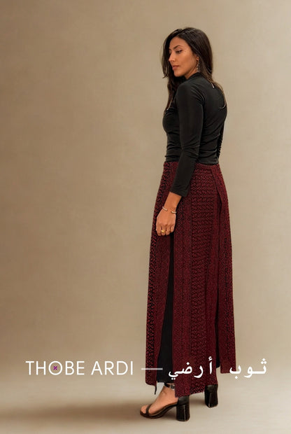 Tatreez Maroon Pant Skirt