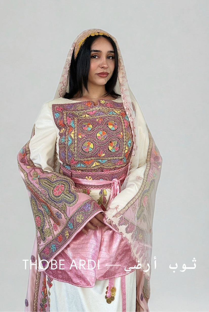 Pink Bridal Palestinian Thobe