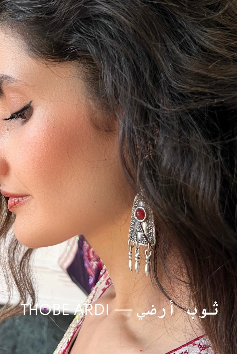 Yasmine's Red Stone Earrings
