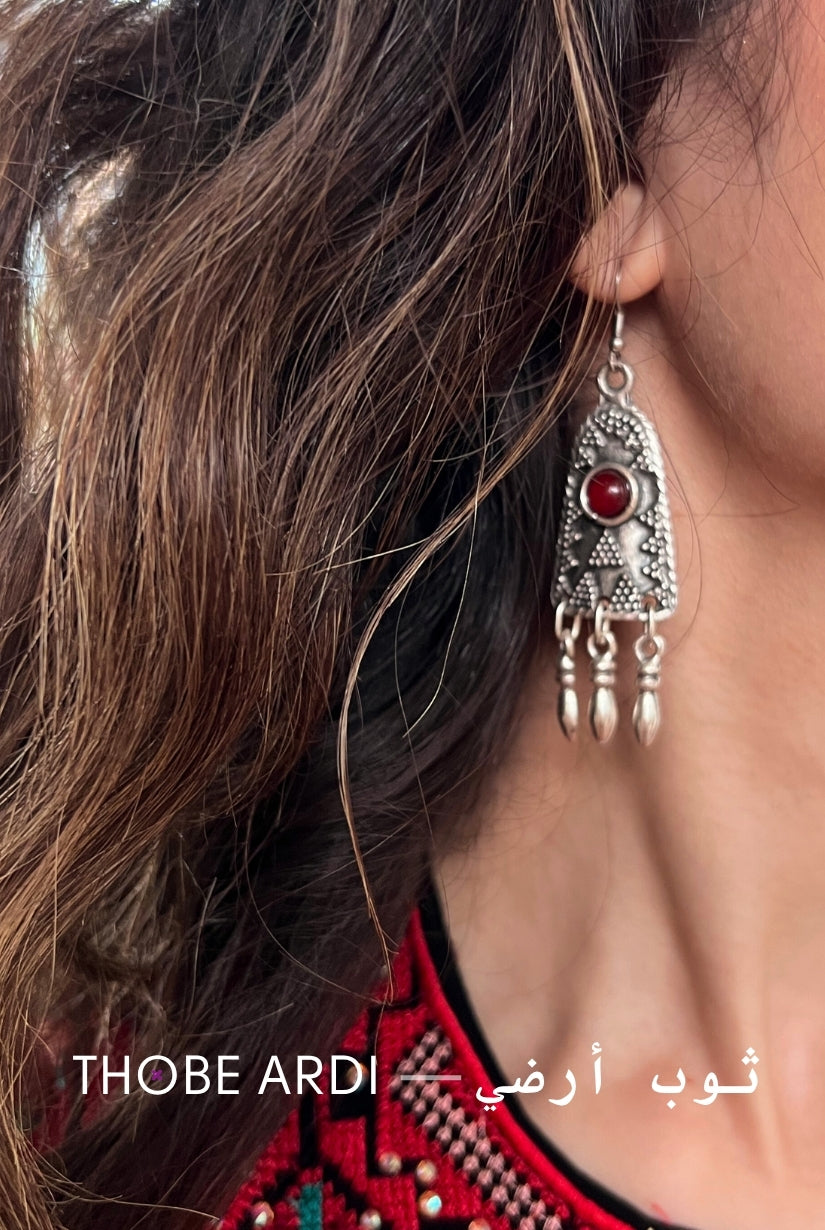 Yasmine's Red Stone Earrings