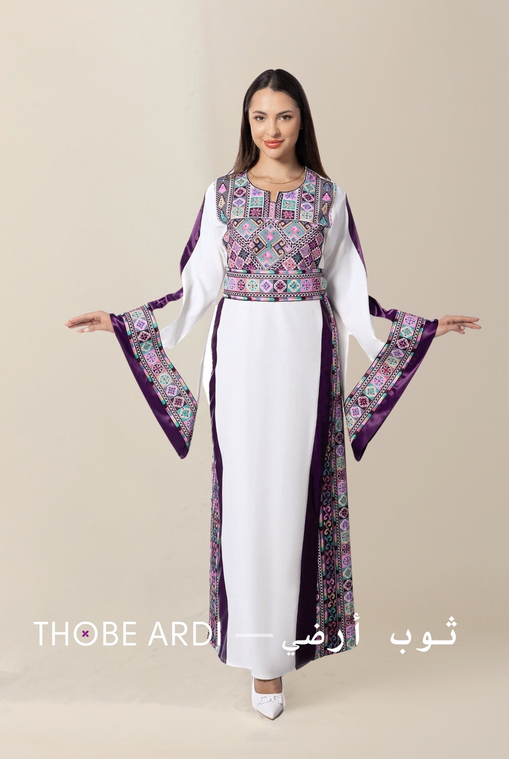 Simple Purple Wide Sleeve Thobe