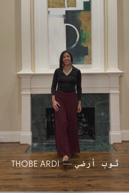 Tatreez Maroon Pant Skirt